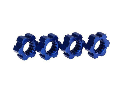 Traxxas 7756X Wheel hubs hex aluminum (blue-anodized) (4) - Excel RC