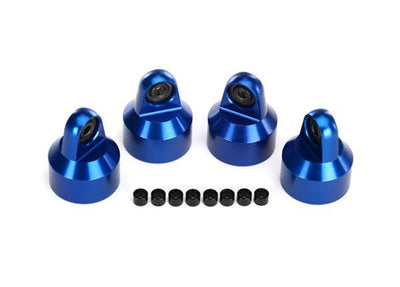 Traxxas 7764A Shock caps aluminum (blue-anodized) GTX shocks (4) spacers (8) - Excel RC