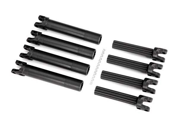 Half shaft set, left or right (plastic parts only) (internal splined half shaft/ external splined half shaft) (4 assemblies) (for use with #8995 WideMaxx™ suspension kit) - Excel RC