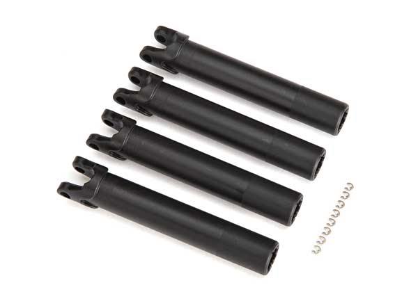 Half shafts, outer (extended, front or rear) (4)/ e-clips (8) (for use with #8995 WideMaxx™ suspension kit) - Excel RC