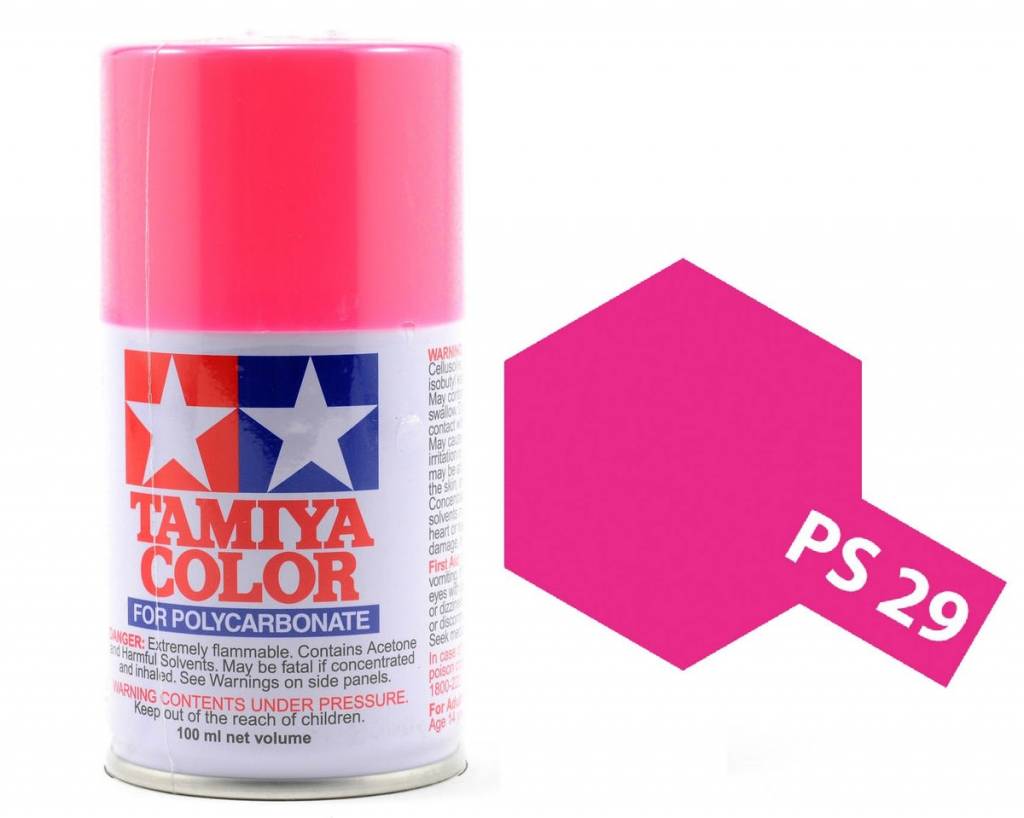 Tamiya Polycarbonate Paint PS-29 Fluorescent Pink, Spray 100 ml