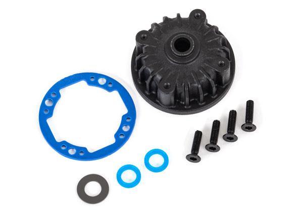 Housing, center differential/ x-ring gaskets (2)/ 5x10x0.5 PTFE-coated washer (1)/ 2.5x8 CCS (4) - Excel RC