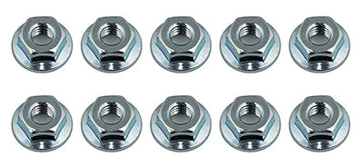 Associated Wheel Nuts, M4 Serrated, flanged, silver steel 91826 | ASC91826