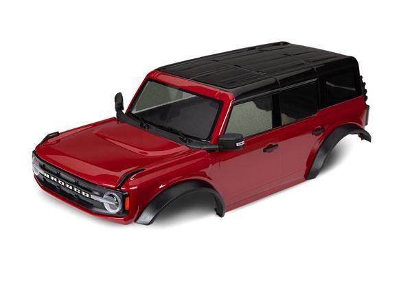 Traxxas Body, Ford Bronco (2021), complete, red (painted) (includes grille, side mirrors, door handles, fender flares, windshield wipers, spare tire mount, & clipless mounting) (requires #8080X inner fenders) 9211R - Excel RC