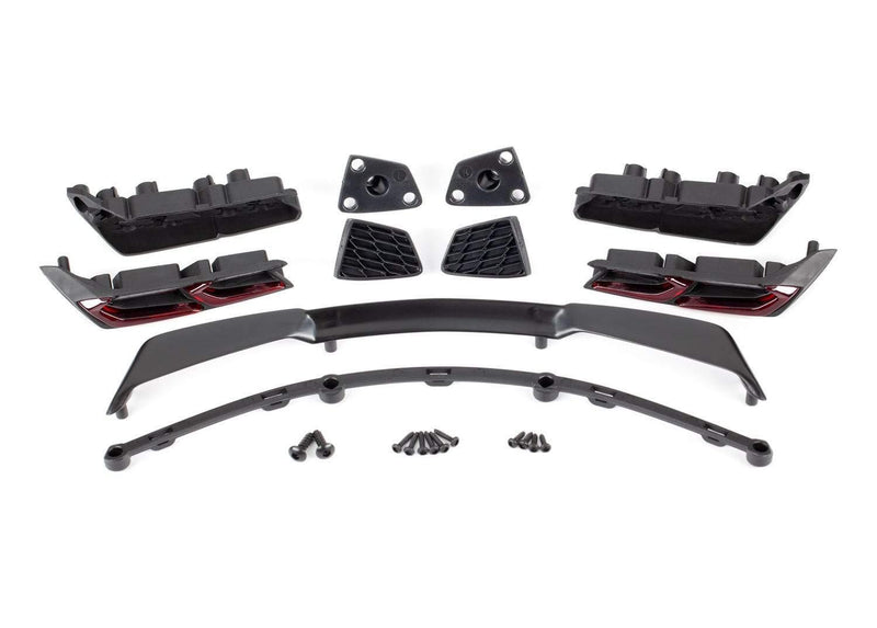 Traxxas 9319 Tail lights (2)/ tail light mounts (2)/ wing/ wing mount/ vent, rear (2)/ vent mount, rear (2)/ 2.6x8mm BCS (2)/ 1.6x5mm BCS (4)/ 1.6x7mm BCS (6) - Excel RC