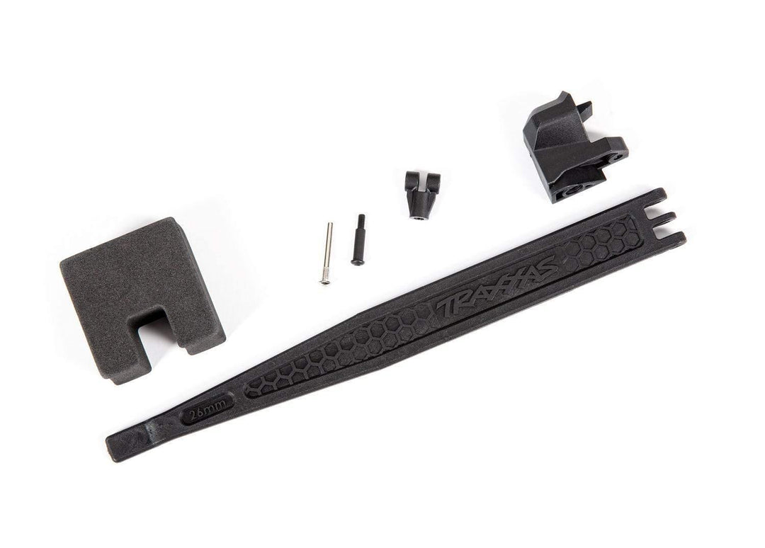 Traxxas 9324 Battery hold-down/ battery clip/ hold-down post/ screw pin/ pivot post screw/ foam spacer - Excel RC