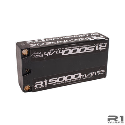 R1 Wurks 5000mah 150c 7.6v Shorty Pack Lipo Battery 030031