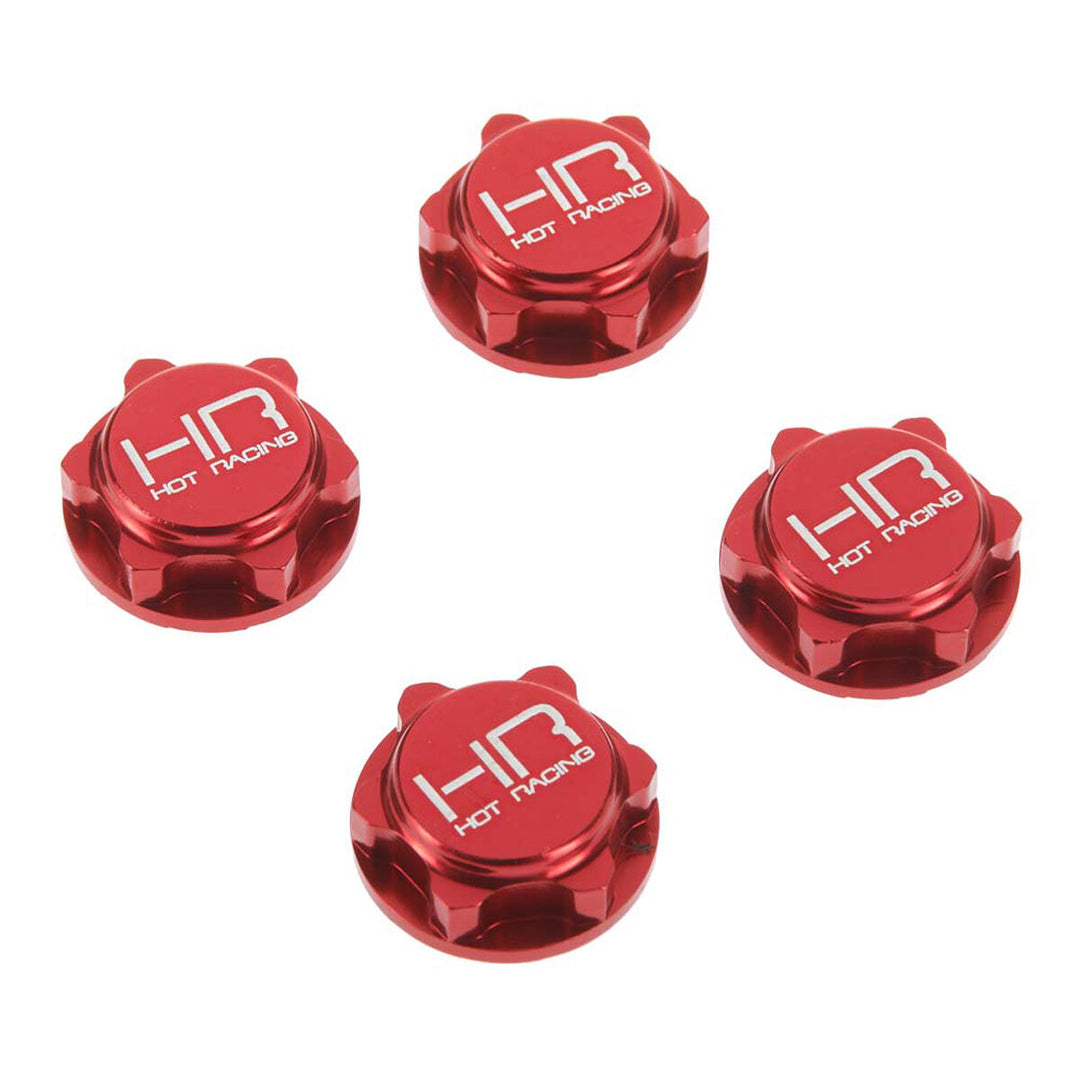 Hot Racing Serrated Dirt Shield Wheel Nuts 17mm Red (4) HRANRO10N02