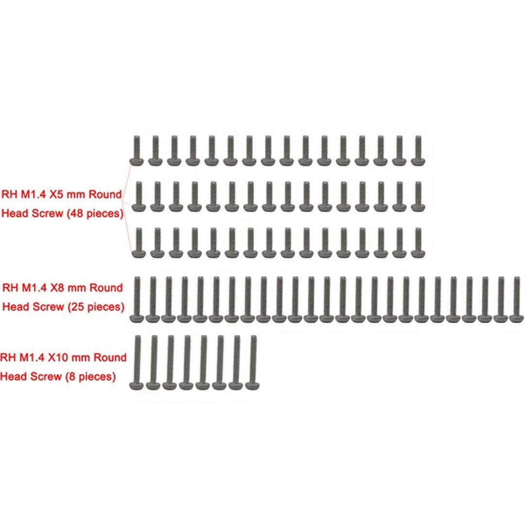 Hot Racing 	M1.4 Stainless Steel Full Screw Set 81 PC SCX24 HRASXTF14SS - Excel RC