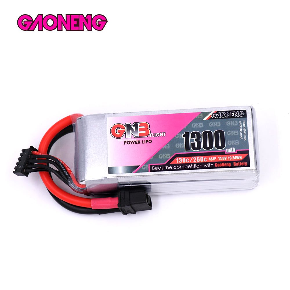 GNB 1300mAh 14.8v 4S 130C XT60 Lipo Battery w/ Plastic Plate GNB13004S130A