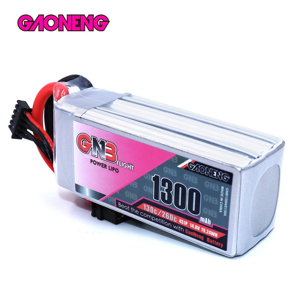 GNB 1300mAh 14.8v 4S 130C XT60 Lipo Battery w/ Plastic Plate GNB13004S130A