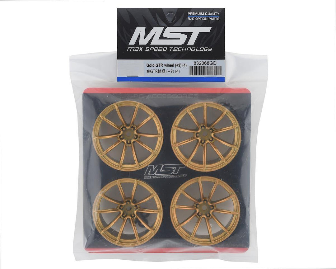 MST MXS-832068GD GTR Wheel Set (Gold) (4) (+9 Offset) w/12mm Hex - Excel RC