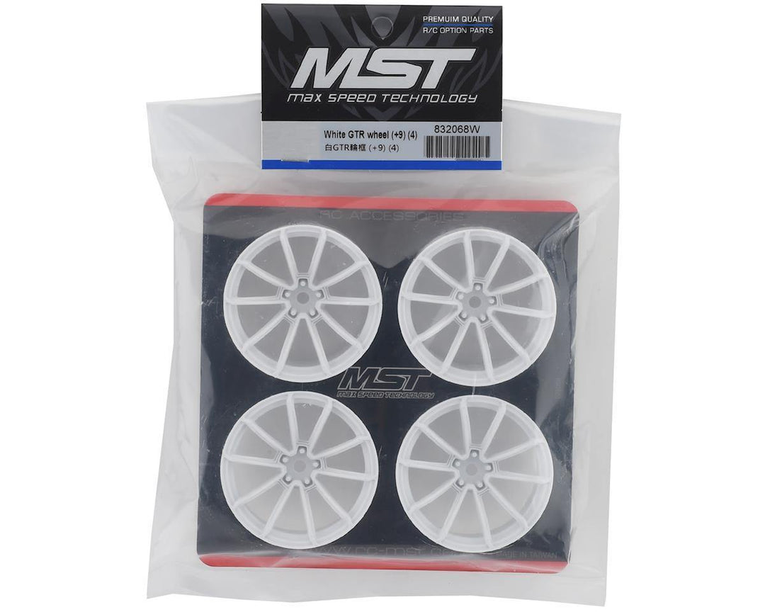 MST MXS-832068W GTR Wheel Set (White) (4) (+9 Offset) w/12mm Hex - Excel RC