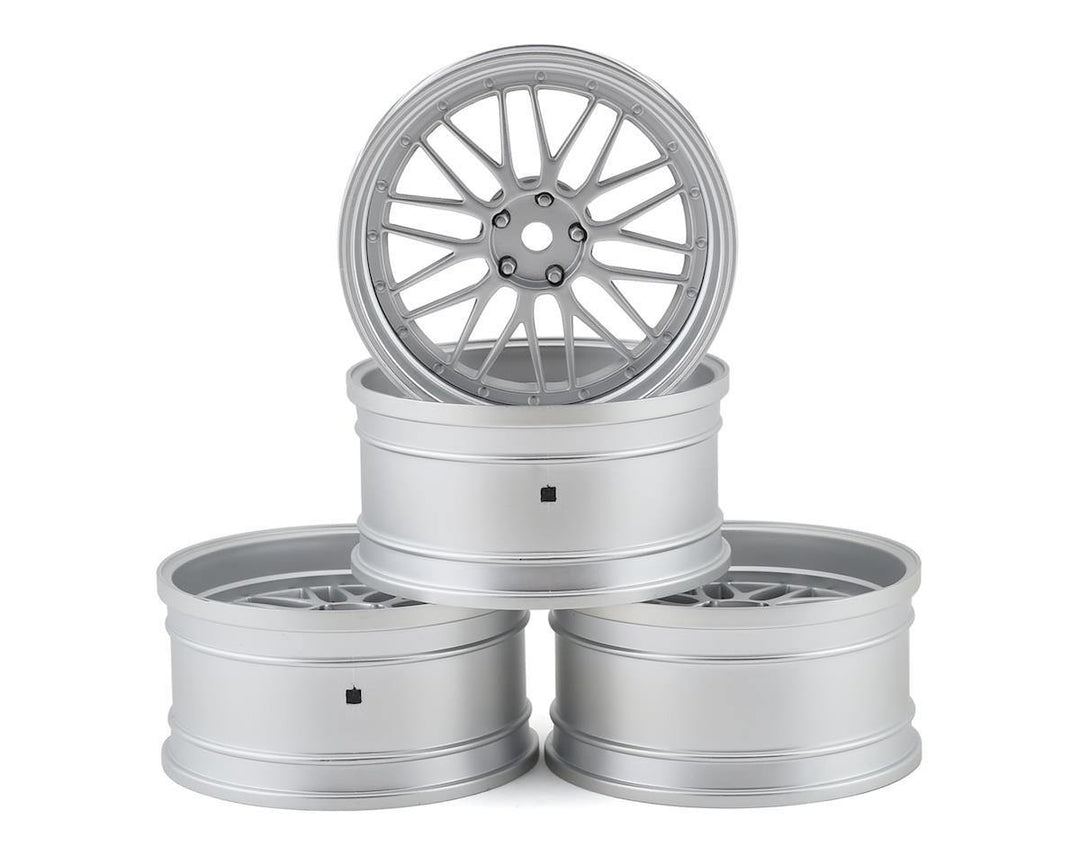 MST MXS-832102FS LM Wheel Set (Flat Silver) (4) (Offset Changeable) w/12mm Hex - Excel RC