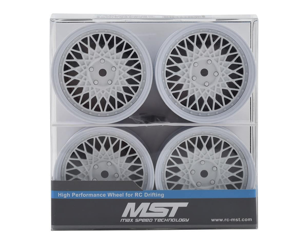 MST MXS-832103W 501 Wheel Set (White) (4) (Offset Changeable) w/12mm Hex - Excel RC