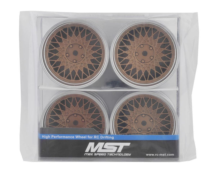 MST MXS-832104GD 501 Wheel Set (Gold) (4) (Offset Changeable) w/12mm Hex - Excel RC