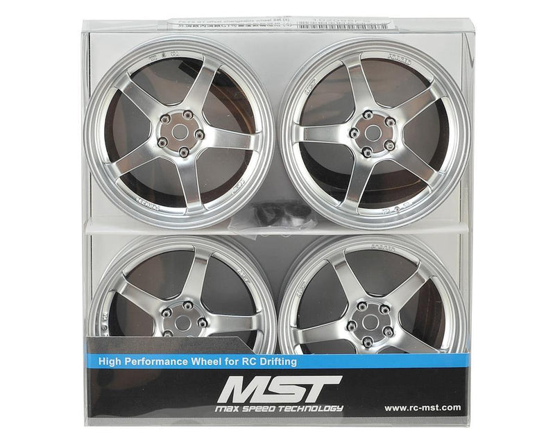 MST MXS-832109FS GT Wheel Set (Chrome/Matte Silver) (4) (Offset Changeable) - Excel RC