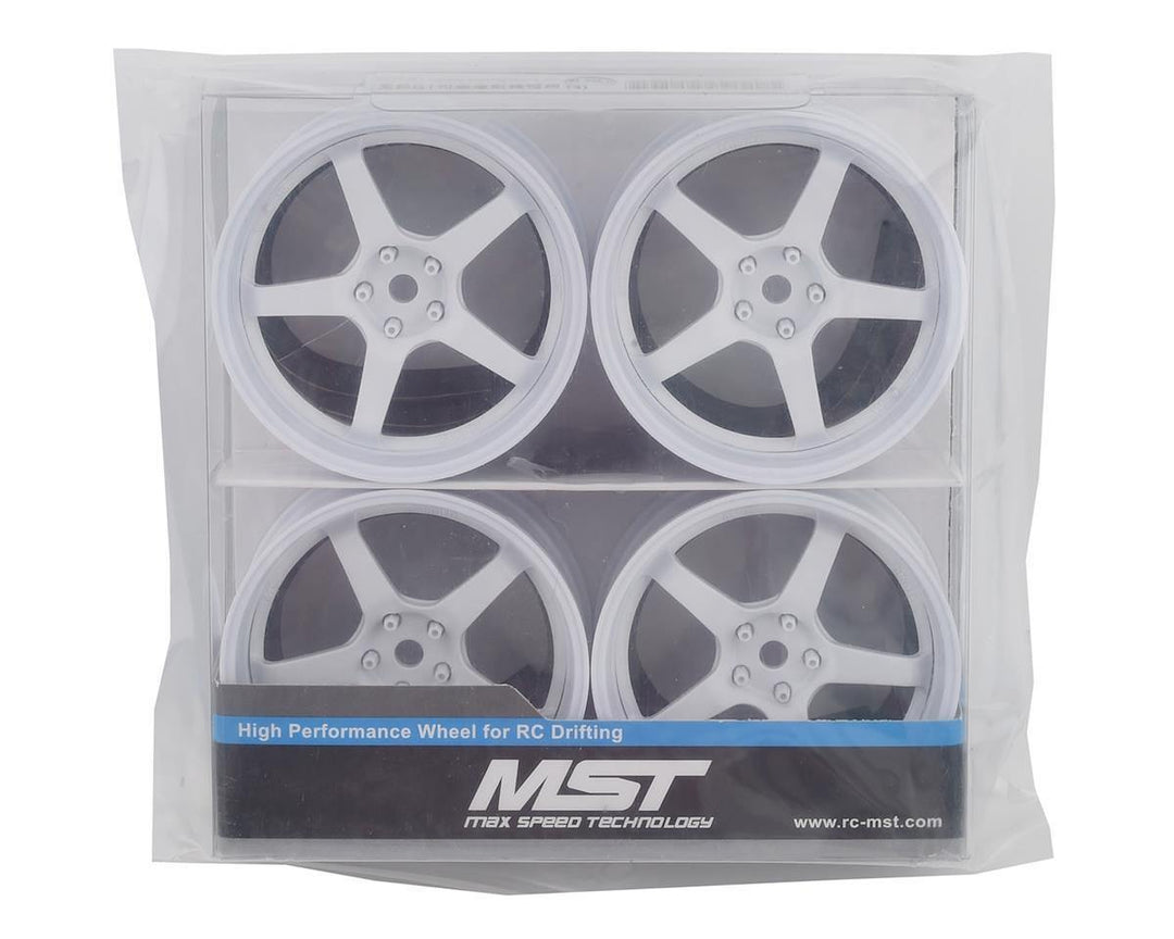 MST MXS-832109W GT Wheel Set (White/White) (4) (Offset Changeable) - Excel RC