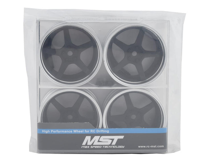 MST MXS-832110FBK GT Wheel Set (Matte Silver/Black) (4) (Offset Changeable) - Excel RC