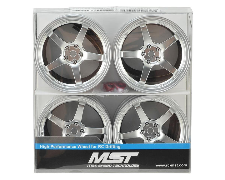 MST MXS-832110FS GT Wheel Set (Matte Silver/Matte Silver) (4) (Offset Changeable) - Excel RC