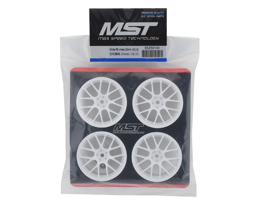 MST MXS-832501W 24mm RE Wheel (White) (4) (+0 Offset) - Excel RC