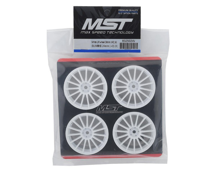 MST MXS-832502W 24mm LM Wheel (White) (4) (+0 Offset) - Excel RC