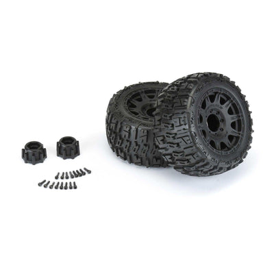 Pro-Line Trencher LP 3.8" Mounted Raid 8x32 Wheels, 17mm F/R (2) PRO1017510 - Excel RC
