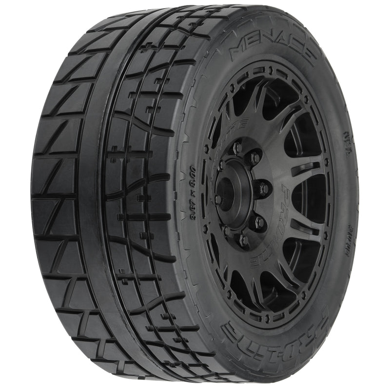Pro-Line 1/6 Menace HP BELTED Fr/Rr 5.7" MT Tires Mounted 24mm Blk Raid (2) PRO1020510 10205-10