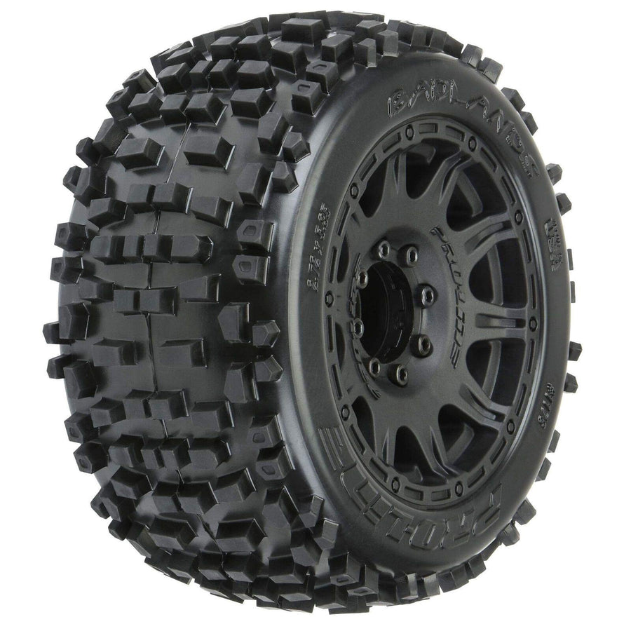 Pro-Line Badlands 3.8" All Terrain MT Tires, Raid Black Mounted 8x32 17mm Hex (2) PRO117810 - Excel RC