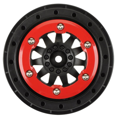 Pro-Line F11 2.2/3 Red/Black Bead-Loc Wheels Fits Slash 4x4, Blitz