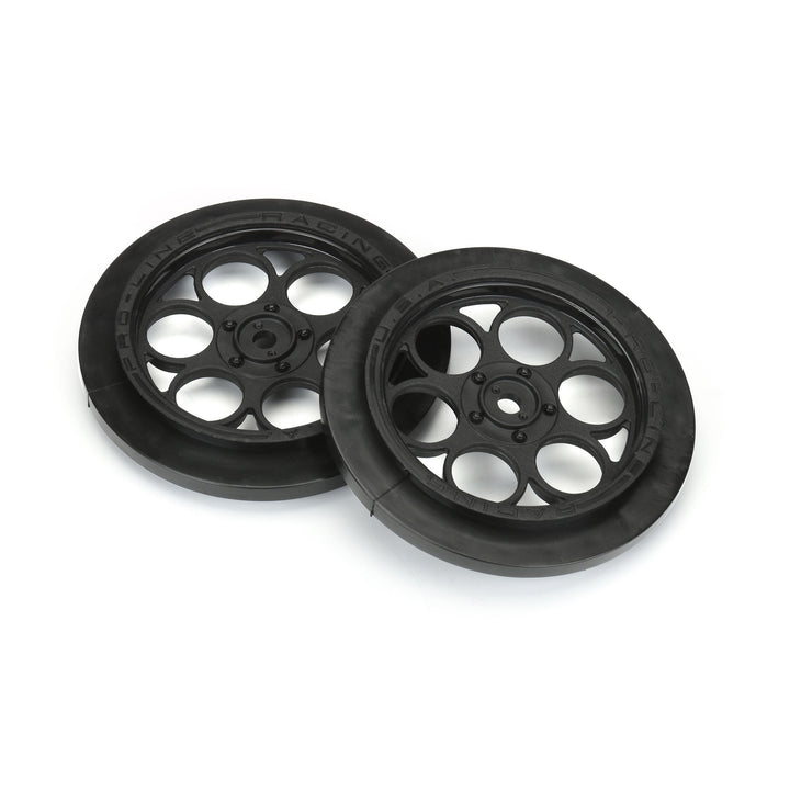 Pro-line Racing Showtime Front Runner 2.2"/2.7" Black Drag Racing 12mm Hex Wheels PRO280303