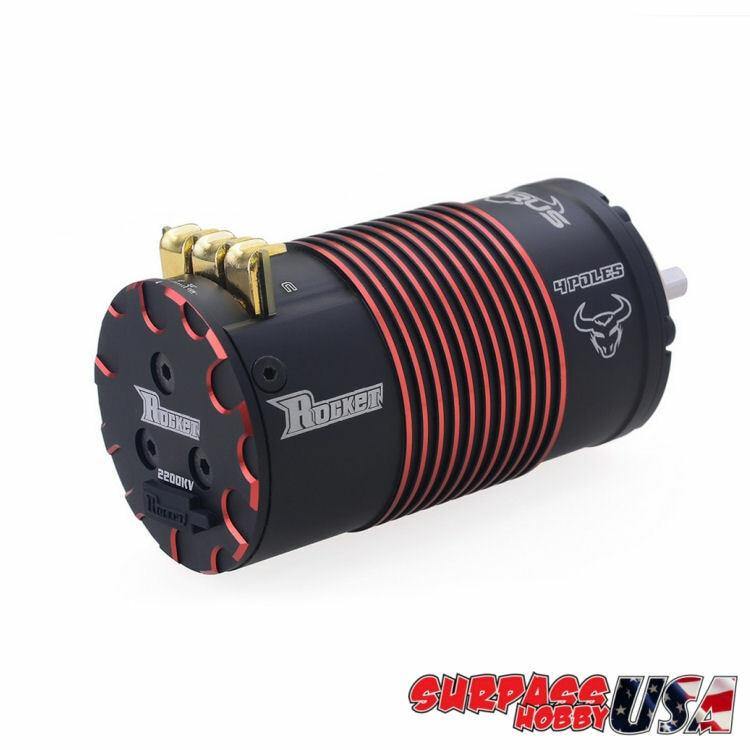 Rocket 1/8 Taurus 4274 Off-Road Sensored Brushless Motor 1400Kv Red and Black - Excel RC