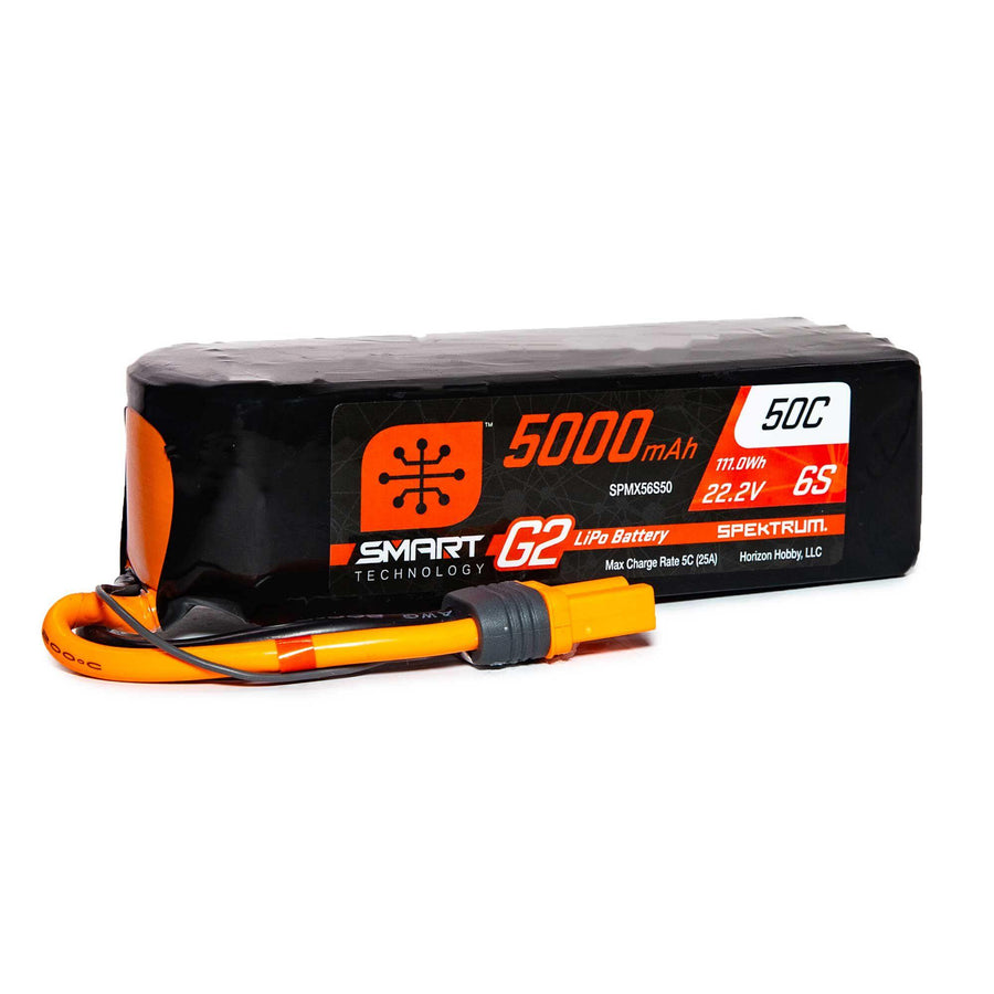 Spektrum 5000mAh 6S 22.2V Smart G2 LiPo 50C With IC5 - Excel RC