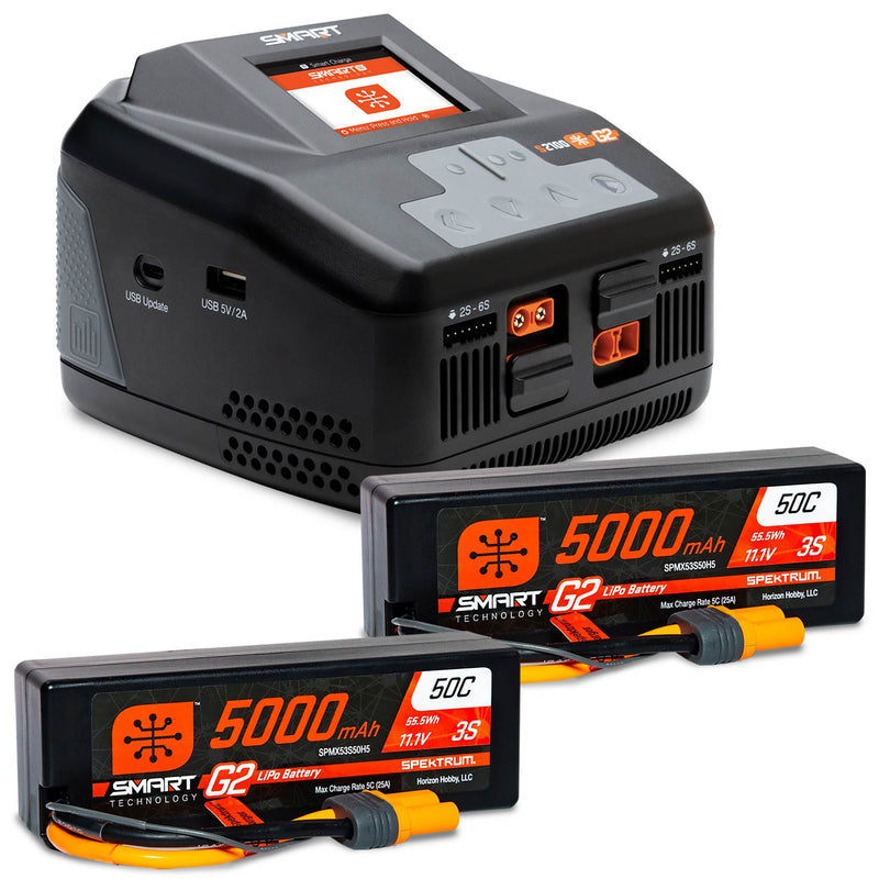 Spektrum Smart G2 6S Bundle 2x 3S Battery & S2100 Charger SPMXPSS650