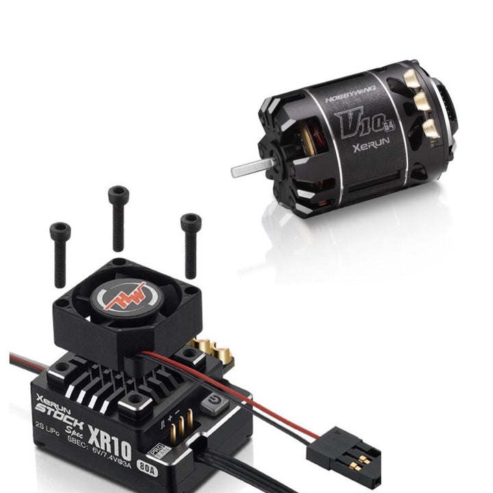 Hobbywing Stock Spec 2S Combo XR10 2S ESC and V10 G4 Brushless Motor