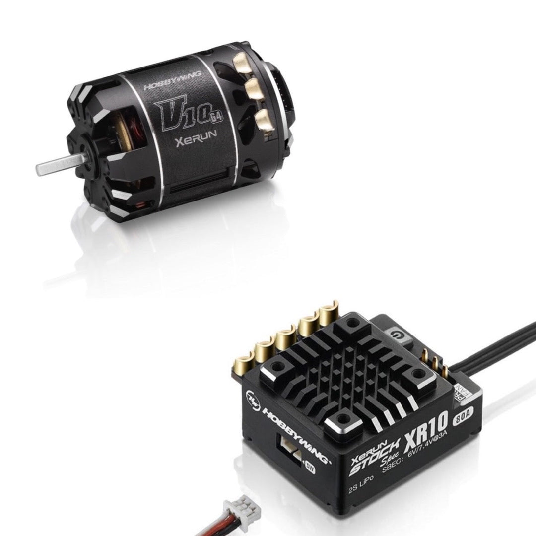 Hobbywing Stock Spec 2S Combo XR10 2S ESC and V10 G4 Brushless Motor