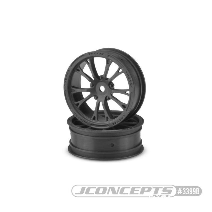 JConcepts Tactic Street Eliminator 2.2" Front Drag Racing Wheels (2) (Black) - Excel RC