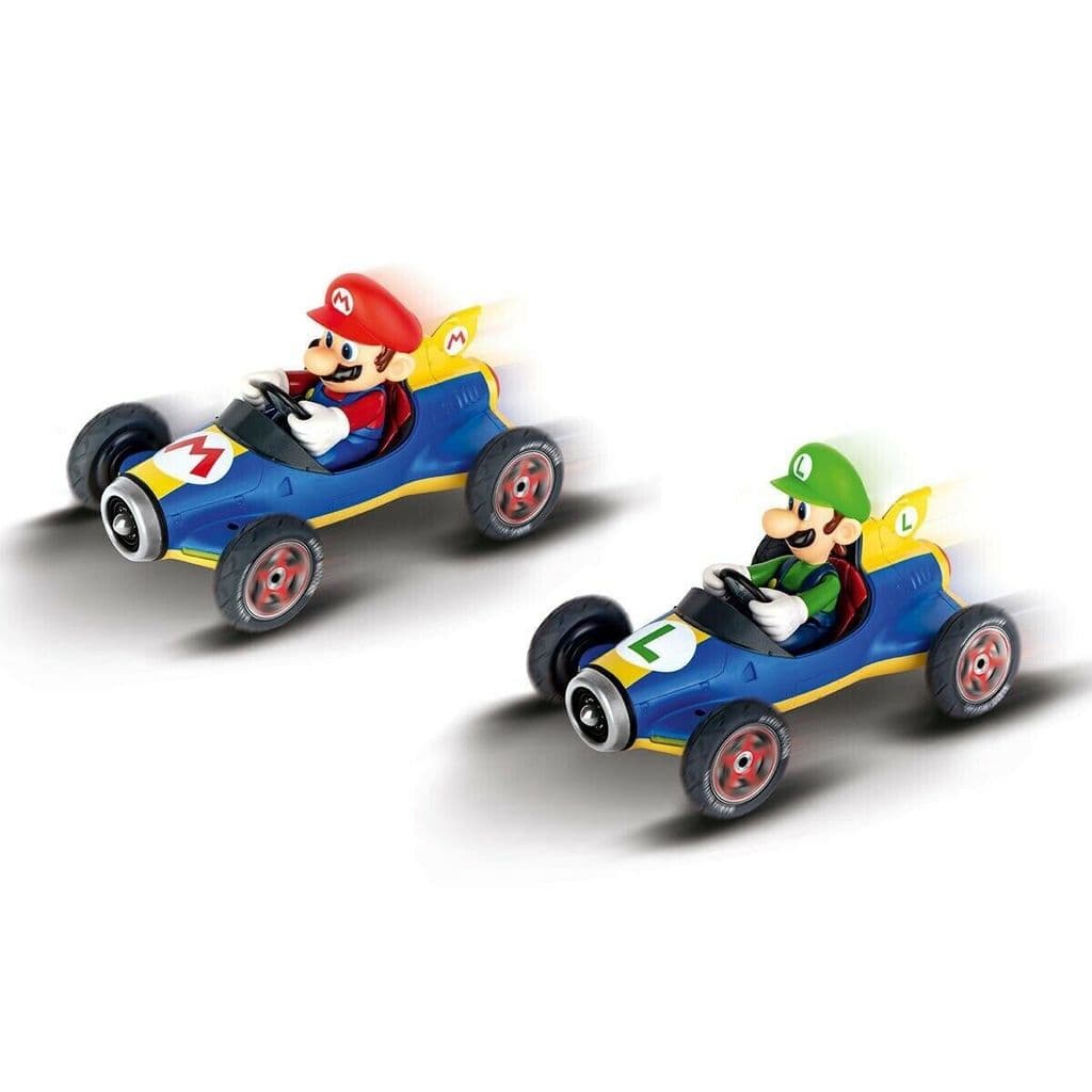 New Carrera MarioKart Mario & Luigi Mach 8 Remote Control 2.4GHz 1:18 Scale Cars