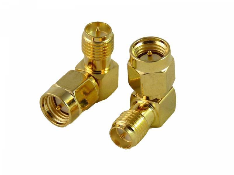 Right Angle SMA Male to RP-SMA Female Adapter
