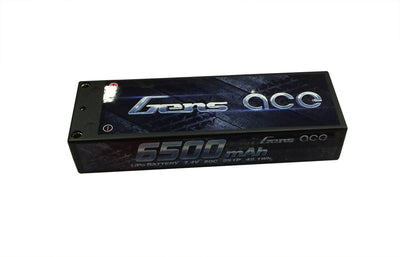 Gens Ace 6500mAh 7.4V 50C 2S1P HardCase Lipo Battery Pack 10# With 4.0mm Bullet To Deans Plug
