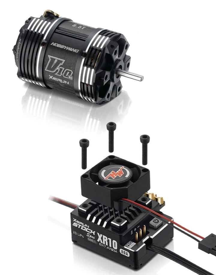 Hobbywing Stock Spec 2S Combo XR10 2S ESC and V10 G4 Brushless Motor