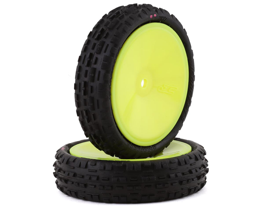 JConcepts Swaggers 2.2" Pre-Mounted 2WD Front Buggy Carpet Tires (Yellow) (2) (Pink) JCO3137-201011