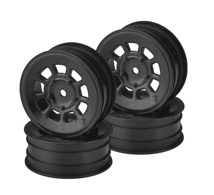 JConcepts 9 Shot 2.2 Dirt Oval Front Wheels (Black) (4) (B6.1/XB2/RB7/YZ2) 3397B