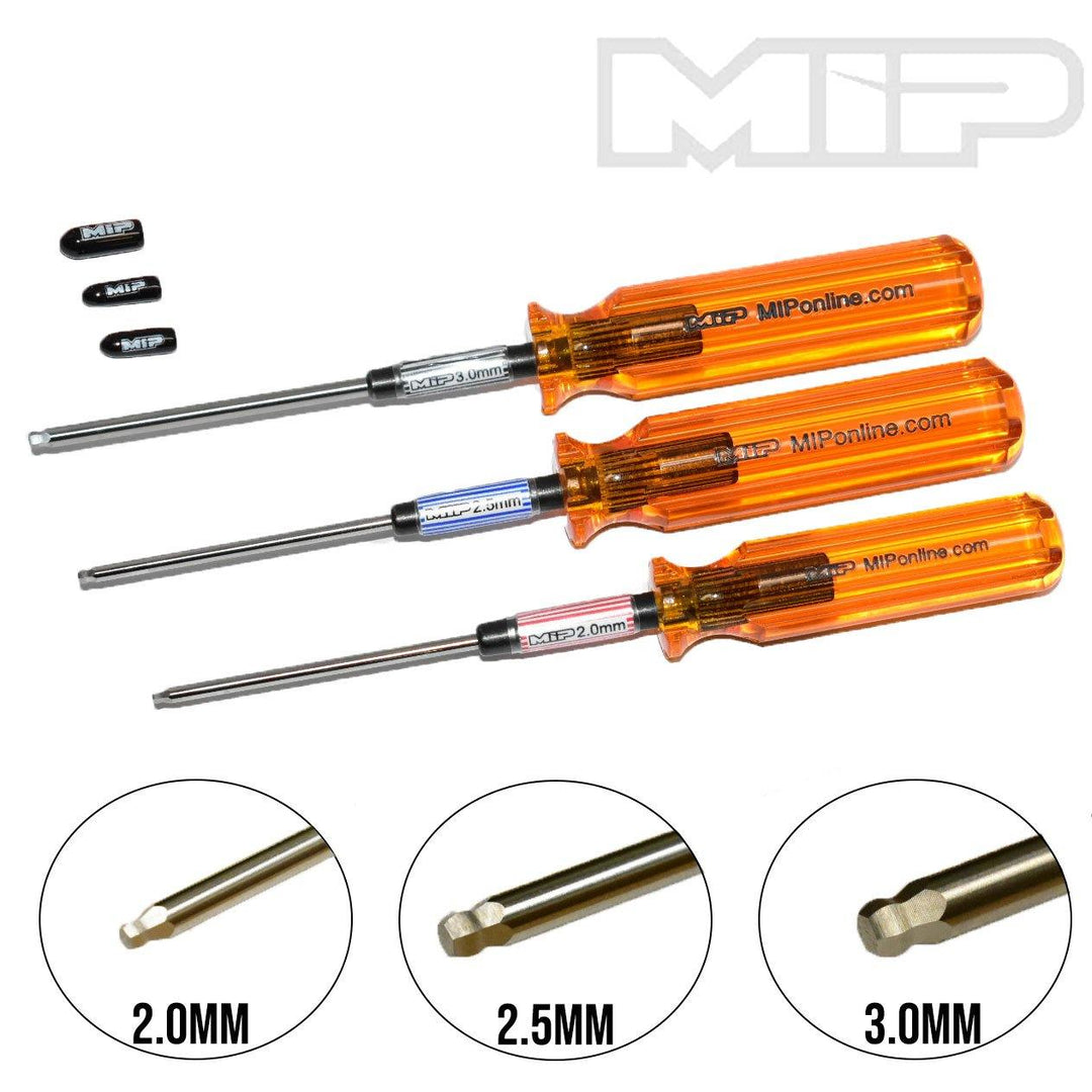 MIP #9506 - Hex Driver Ball Wrench Set, Metric (3), 2.0mm, 2.5mm, & 3.0mm - Excel RC