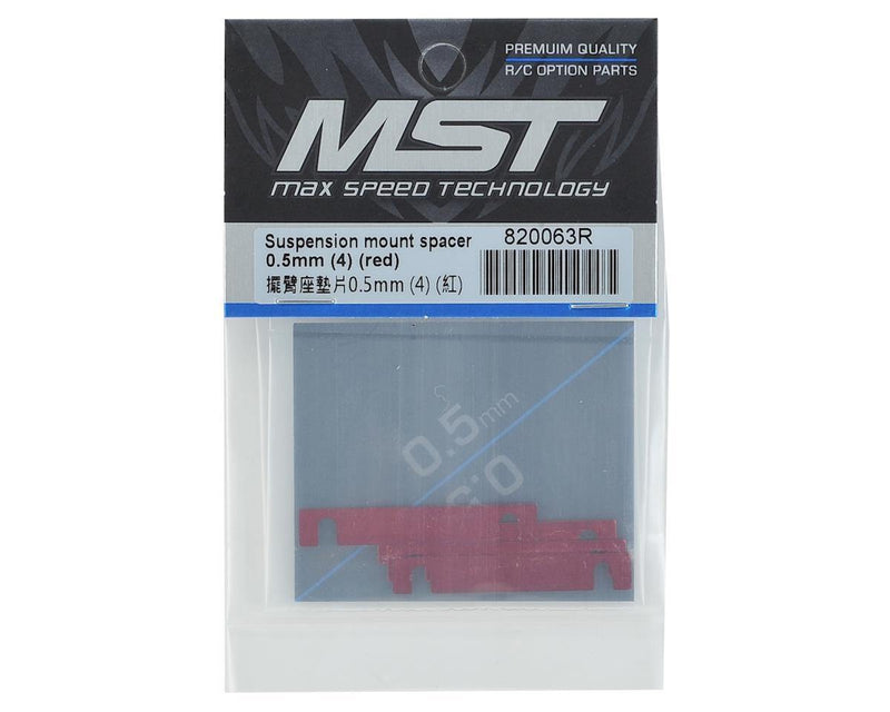 MST 0.5mm Suspension Mount Spacer (Red) MXS-820063R - Excel RC