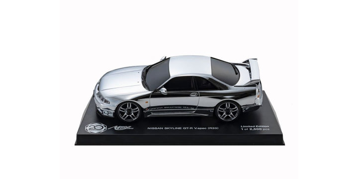 Kyosho ASC MA020S Mini-Z CUP 20th Anniversary NISSAN SKYLINE GT-R V.Spec (R33) Chrome Silver MZP438CS