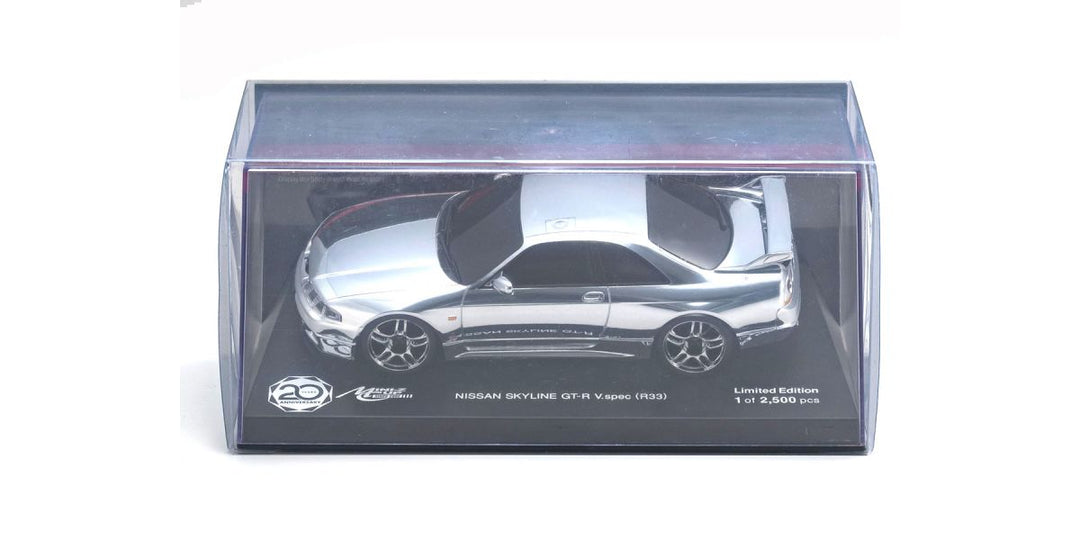 Kyosho ASC MA020S Mini-Z CUP 20th Anniversary NISSAN SKYLINE GT-R V.Spec (R33) Chrome Silver MZP438CS