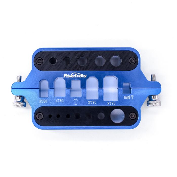 Aluminum RC Connector Soldering Jig Blue