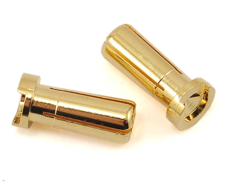ProTek RC Low Profile 5mm "Super Bullet" Solid Gold Connectors (2 Male) PTK-5045