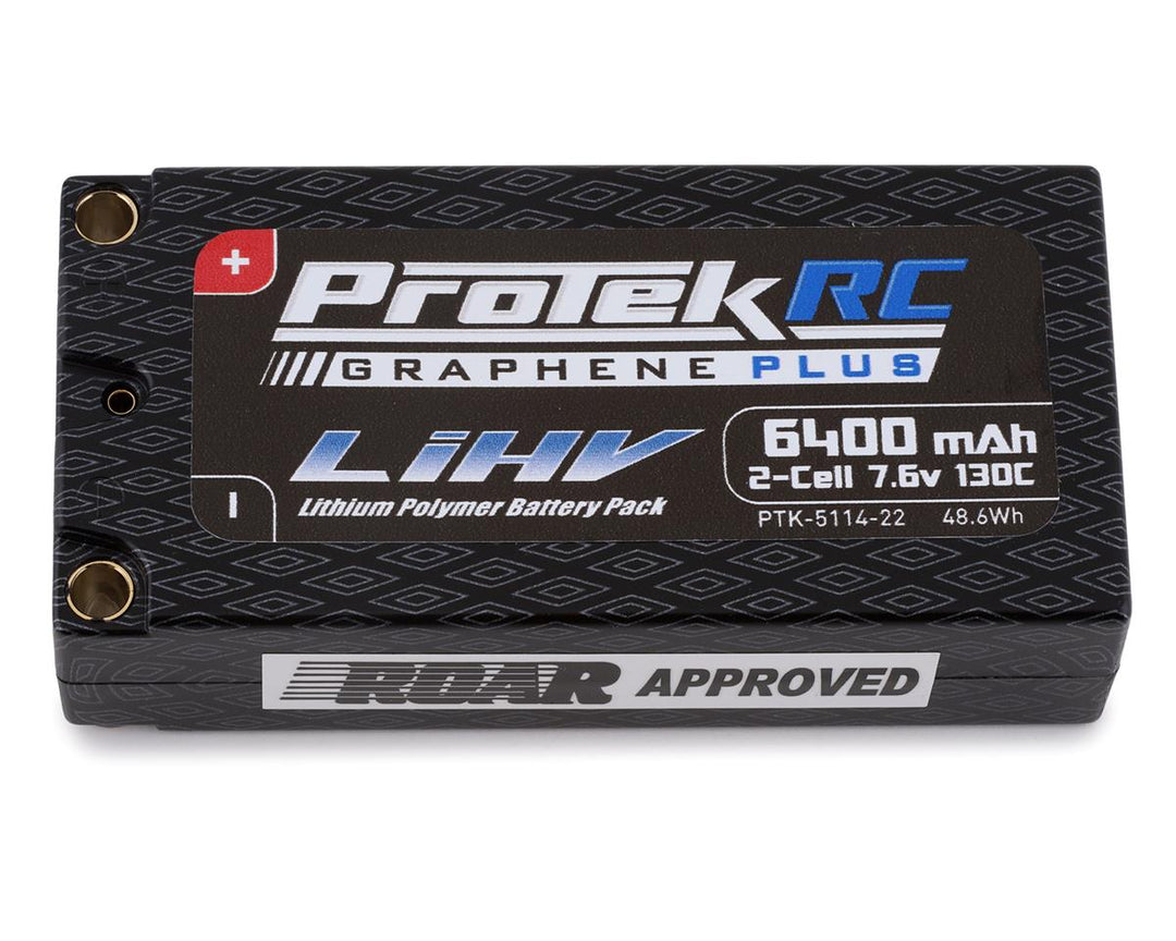 ProTek RC 2S 130C Low IR Si-Graphene + HV Shorty LiPo Battery (7.6V/6400mAh) 5mm Bullet PTK-5114-22